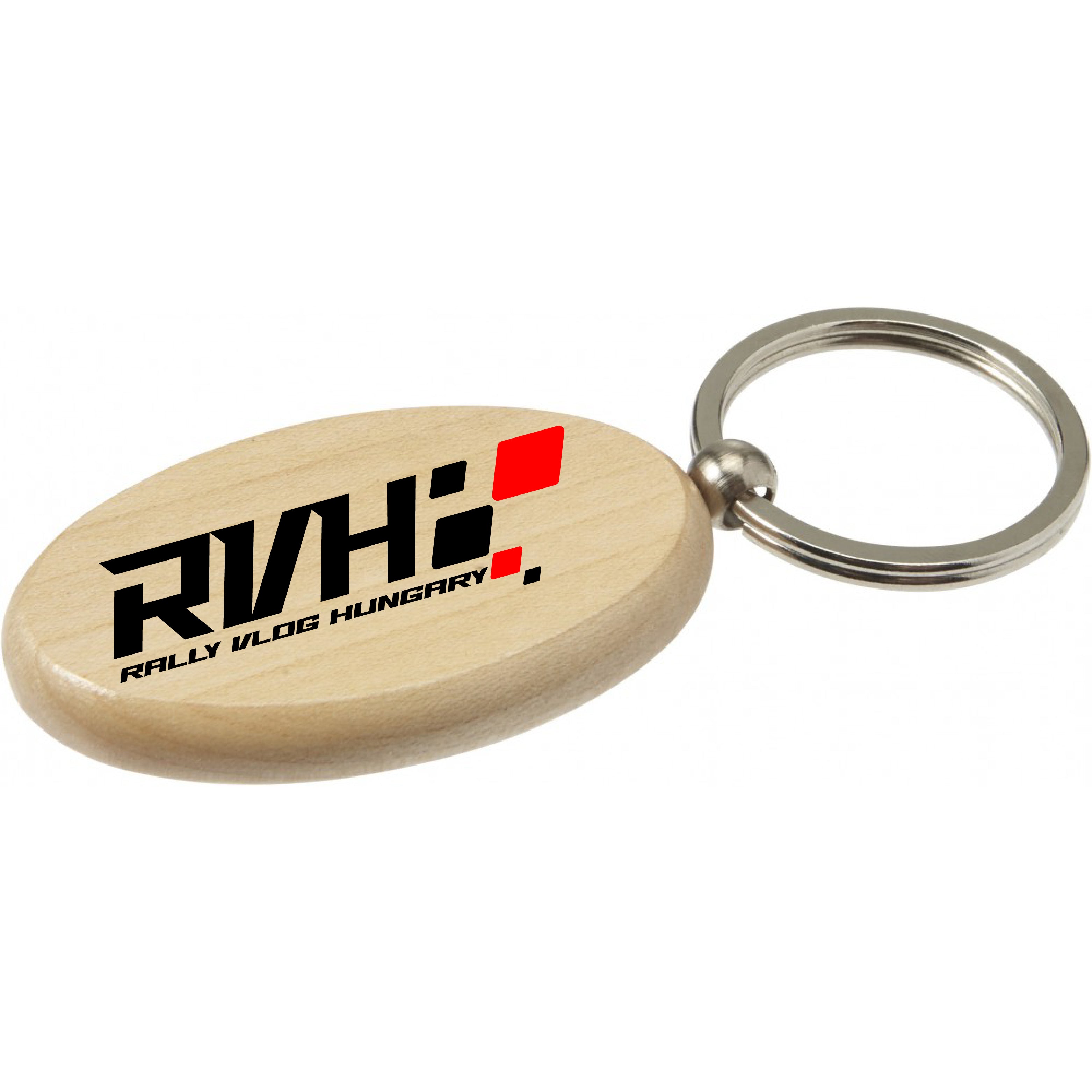 Fából készült, ovális kulcstartó